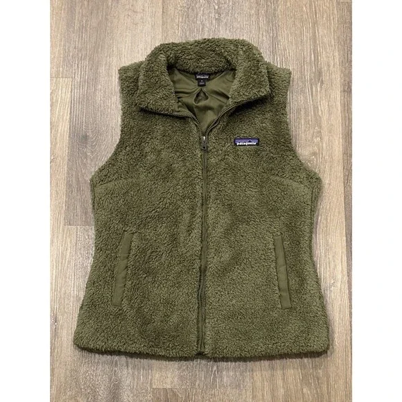 Patagonia Vest Womens Medium Green Fleece Los Gatos Full Zip Sherpa Outdoor - Picture 3 of 12